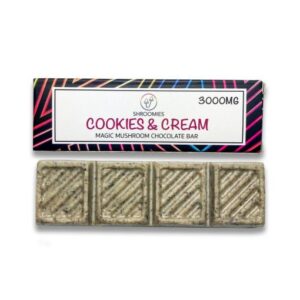 BUY SHROOMIES COOKIES AND CREAM CHOCOLATE BAR – 3000MG IN USA,CANADA & EUROPE ONLINE